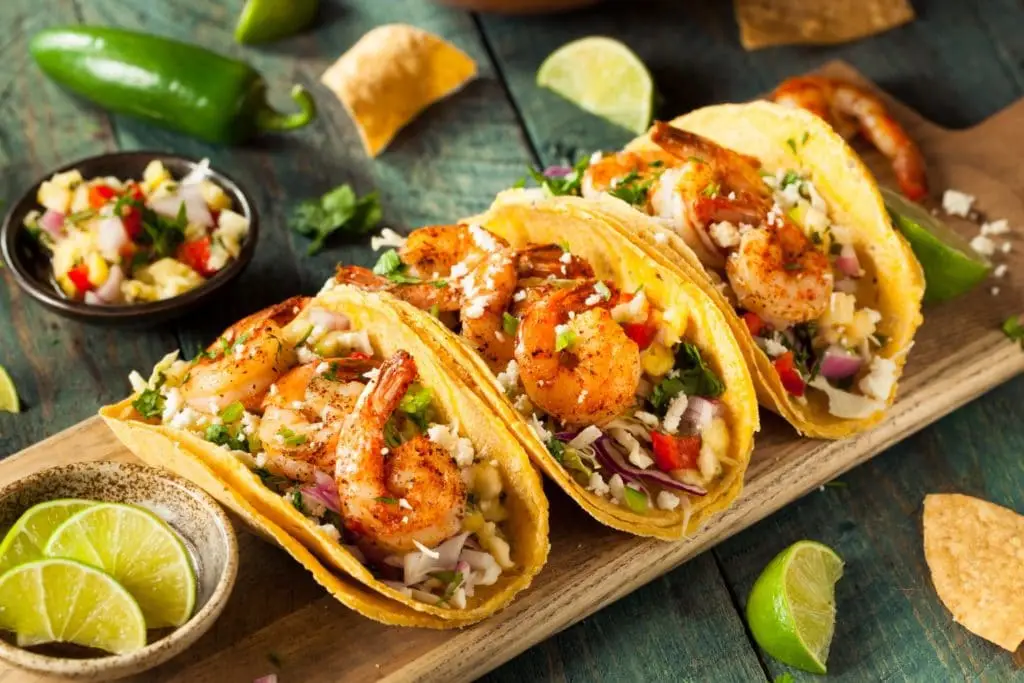 Shrimp tacos from one of the best Deltaville restaurants