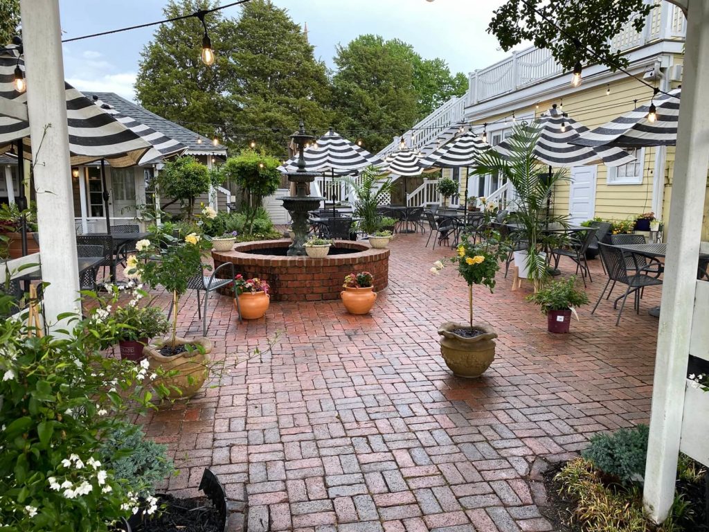 The courtyard at the Hope and Glory Inn, which is the best destination for weekend trips from Baltimore